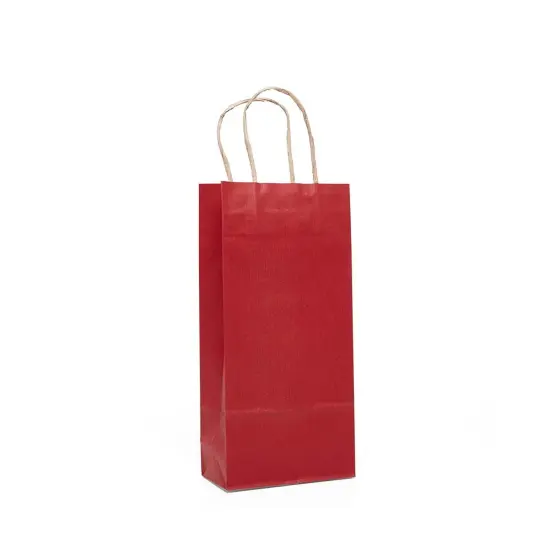 Twisted Handle Paper Wine Bag 6" x 3 1/4" x 13" {2}