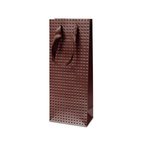 Embossed Dots Wine Gift Bag 14 1/8'' x 4 1/8'' x 14 1/4'' {3}
