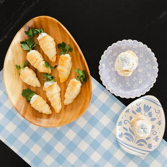 FLORAL EGG SHAPED PAPER PLATES {5}