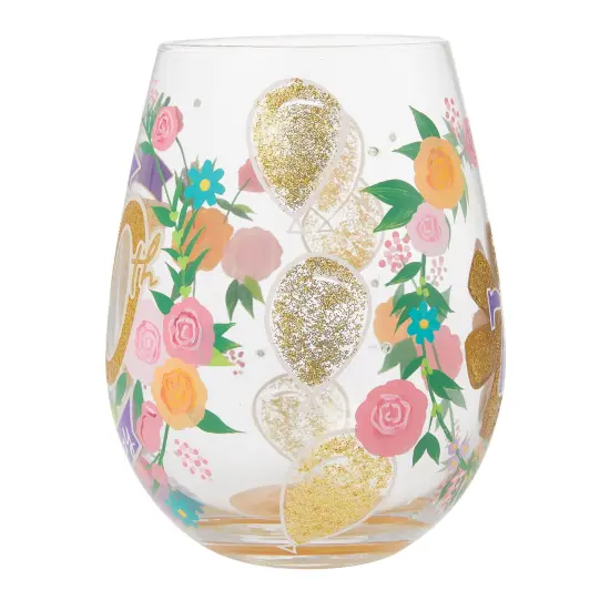 Enesco Lolita Happy 70th Stemless Wine Glass {2}