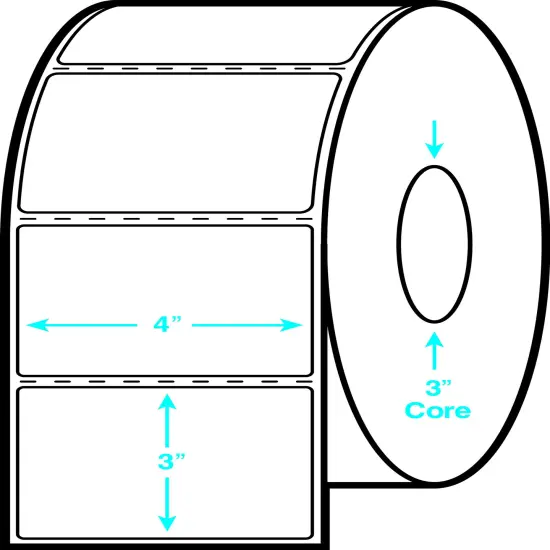 Avery Industrial Direct Thermal Labels, Permanent Adhesive, 4" x 3", 2 Rolls, 3" Core, 2, 000 Labels (4134) {5}