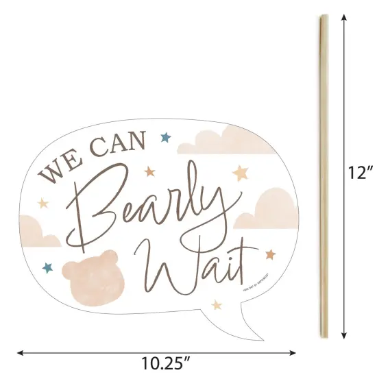 Big Dot of Happiness Funny We Can Bearly Wait - Teddy Bear Baby Shower Photo Booth Props Kit - 10 Piece {5}
