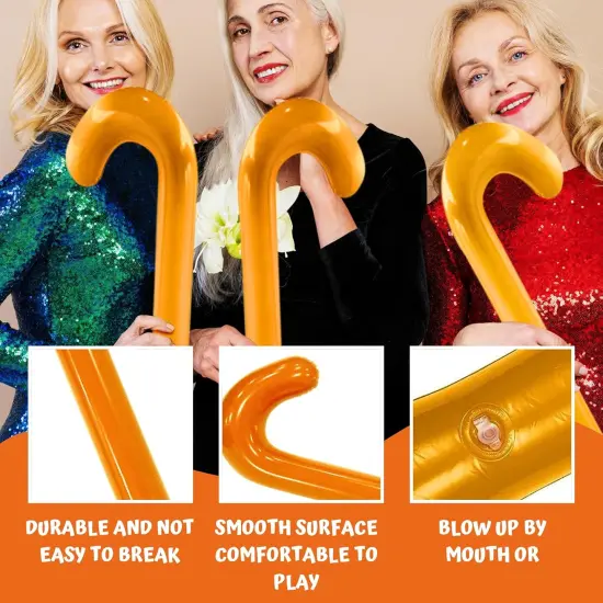 Old Man Inflatable Cane Walking Stick Crutch, Old Age Costume Accessory, Retirement Gag Gift Party Decorations {5}