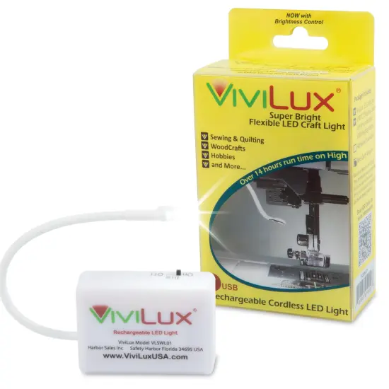 ViviLux LED Craft & Sewing Light, 1200 Lumens, Cordless, Adjustable & Rechargeable Task Light for Crafts and Hobbies, Mounts with Hook and Loop Tape {1}