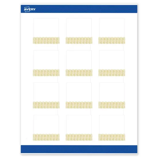 Avery Printable Square Labels with Sure Feed Technology, Pre-Printed Gold Lace Trim Pattern, Matte White, 2" x 2", Laser & Inkjet Compatible, 120 Total, Great for Branding, Marketing, and Events {1}