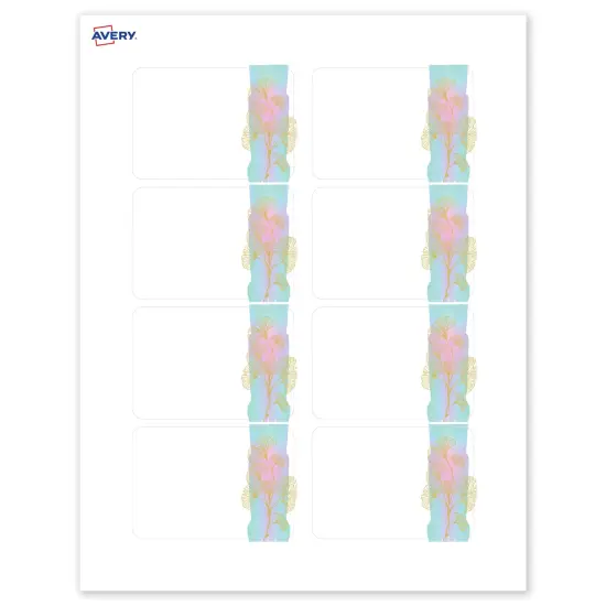 Avery Printable Rectangle Adhesive Name Badges, Pre-Printed Floral Design, Matte White, 2-1/3" x 3-3/8", Laser & Inkjet Compatible, 80 Total, Great for Branding, Marketing, and Events {1}