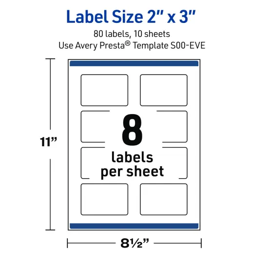 Avery Printable Rectangle Labels with Sure Feed Technology, Pre-Printed Floral Design, Matte White, 2" x 3", Laser & Inkjet Compatible, 80 Total, Great for Branding, Marketing, and Events {5}