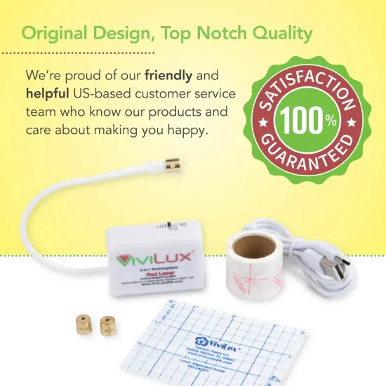 ViviLux 3-in-1 Rechargeable Red Laser System for Sewing & Quilting &ndash; Adjustable Line, Crosshair, and Dot Laser Heads, Improve Sewing Accuracy {6}