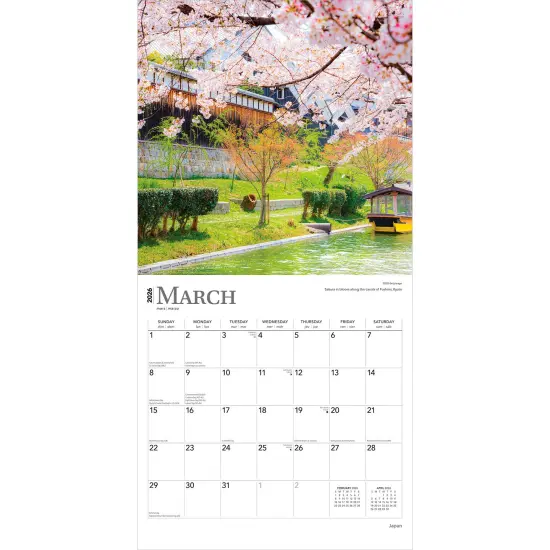 Japan | 2026 12 x 24 Inch (Hanging) Monthly Square Wall Calendar | Plastic-Free {3}