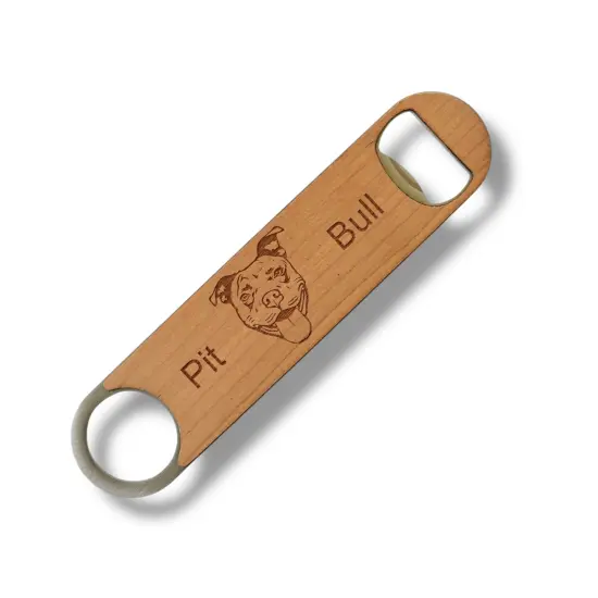 Wooden Bottle Opener - Pit Bull {1}