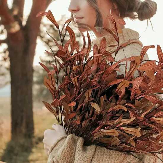 5Pcs Fall Artificial Olive Leaves {4}