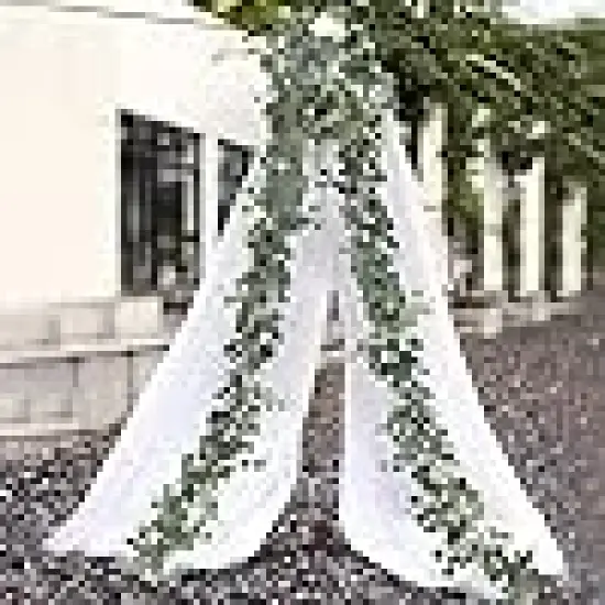 Leaves Eucalyptus Garland Faux Greenery Vines for Wedding Arch Table Runner Mantle Party Room Decor {3}
