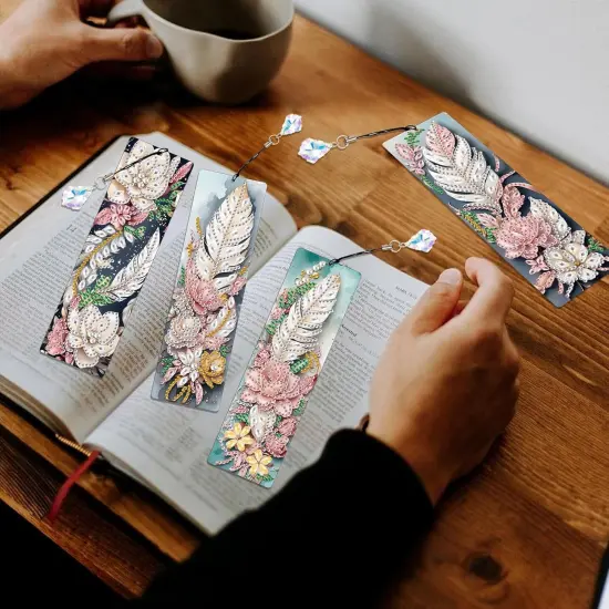 Pecial Shape Crystal Diamond Partial Art Bookmarks for Book Lovers {5}