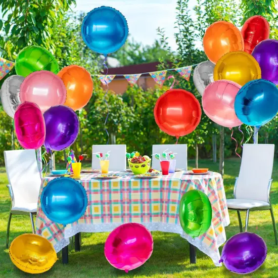 18 Inch Colorful Round Mylar Helium Balloon for Party Decorations {4}