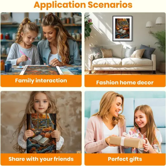 5D Fall Diamond Art Kits for Landscape Diamond Painting Reading Books Kits12x16 Inch {5}