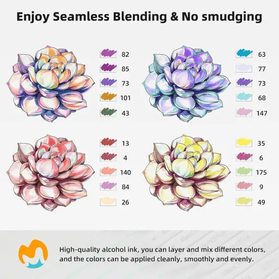 162 Colors Dual Tip Artist Alcohol Markers Set {2}