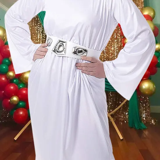 Princess Leia Costume, Star Wars Hooded White Dress {3}