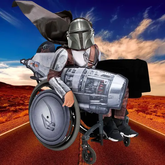 Mandalorian Star Wars Wheelchair Costume Accessory with Speeder Design Panels {4}
