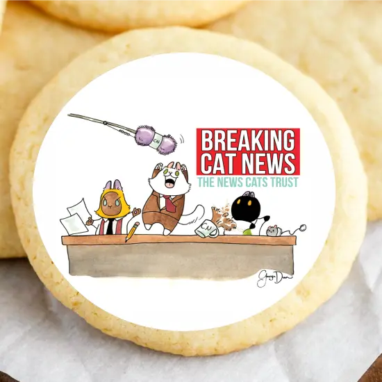 Breaking Cat News Celebration Edible Cake Topper {5}