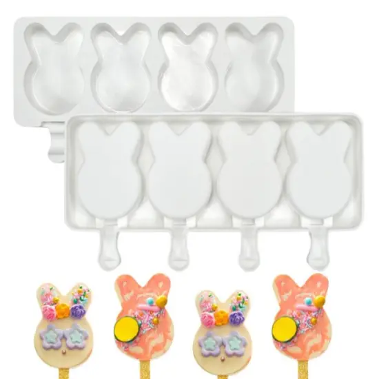 Easter Bunny Face 4 Cavity Silicone Molds {1}