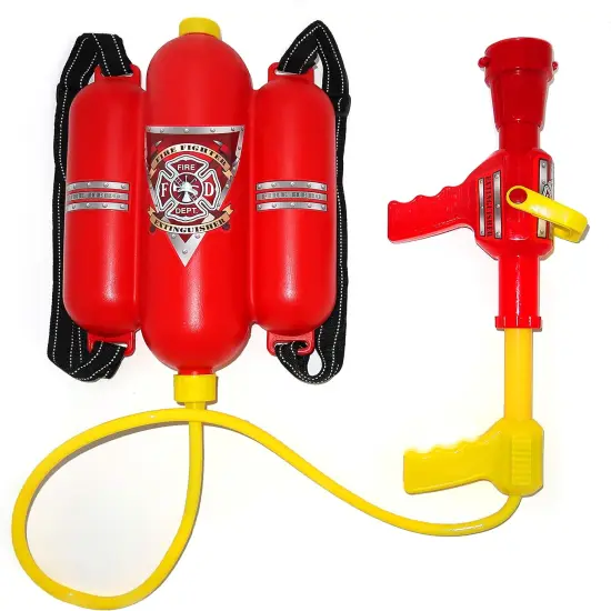 4E's Novelty Firefighter Backpack Water Gun &ndash; Water Soakers for Kids, Tank with Hose Shooter for Outdoor, Pool Play & Fireman Pretend Play {1}