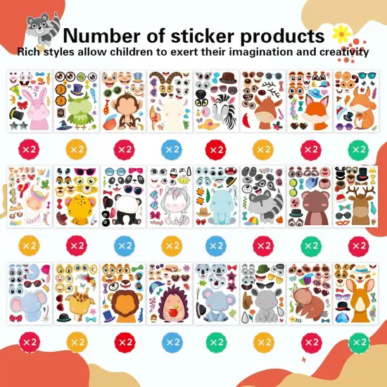 48 PC Make a Face Stickers - Mix & Match {3}