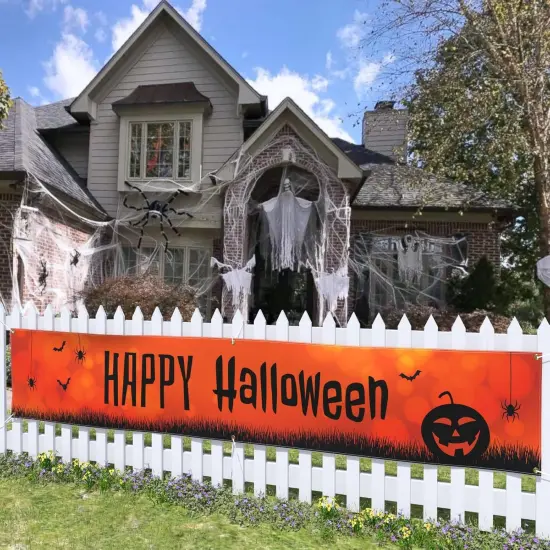 Halloween Banner 120" x 20" Decorations Yard Signs {4}