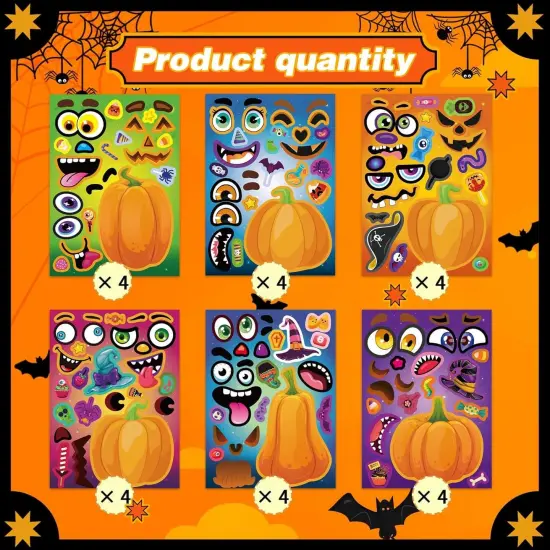 24 Sheets Make a Pumpkin Face Stickers {2}