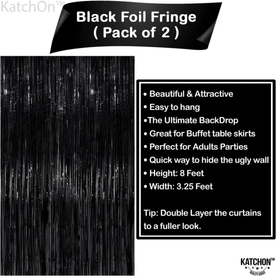 Fringe Backdrop for Black Party Decorations {2}