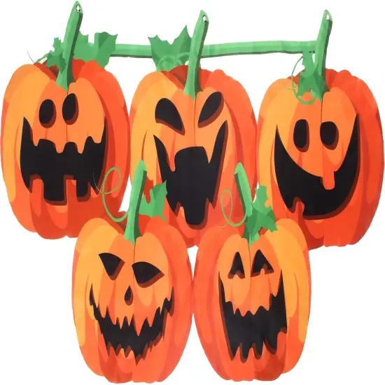 Halloween Pumpkin Flag Hanging Banner {1}
