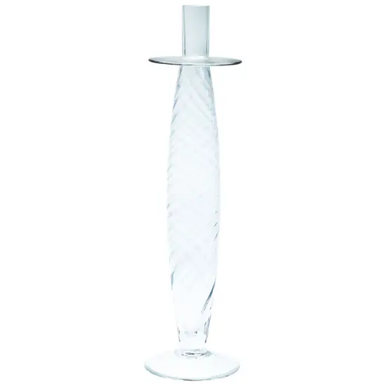 Northlight Glass Swirled Taper Candle Holder - 16" Clear {5}