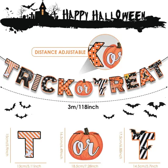 Halloween Trick or Treat Paper Banner {2}