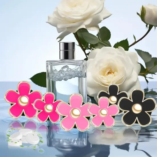 6Pcs Daisy Car Air Vent Clips Cute Flower Outlet Decorations Black,pink,rose red {1}