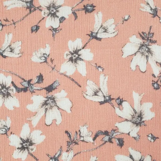 1 Yard Coral Rayon Crinkle Fabric with Soft Crepon Texture for Breezy Blouses Flowing Dresses and Skirts 50/52 Inch Width {2}