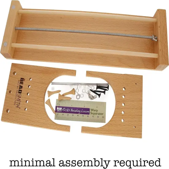 The Beadsmith Rick's Beading Loom, Two-Warp Loom, 13.5 x 3.75 x 4.5 inches, Wooden, Illustrated Instructions Included, Easy Assembly, Use to Create Necklace and Bracelet Designs {2}