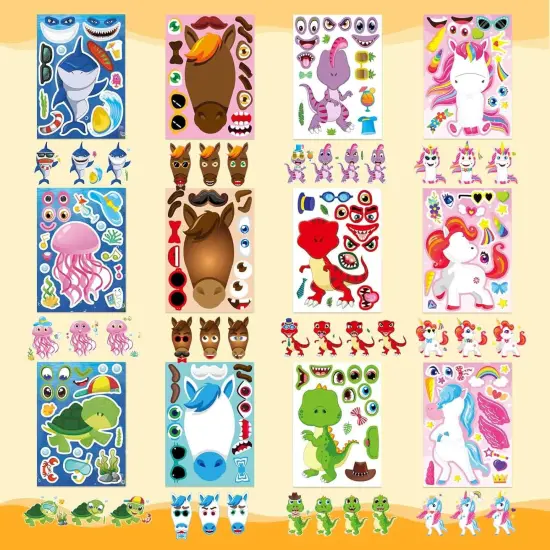 24 Sheets Make a Face Stickers for Kids Toddlers {2}