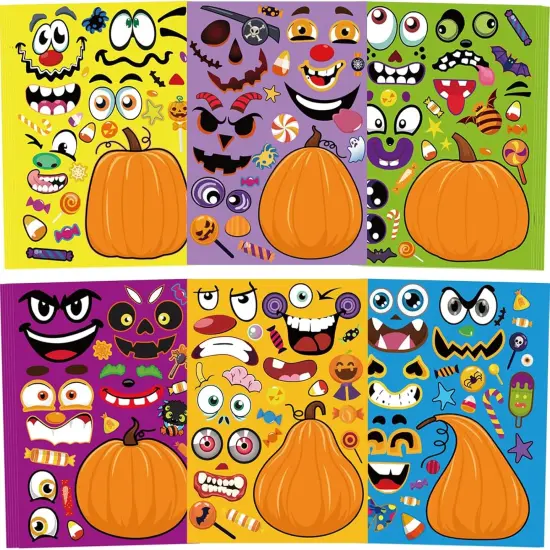 36 Sheet Halloween Pumpkin Craft Stickers {1}
