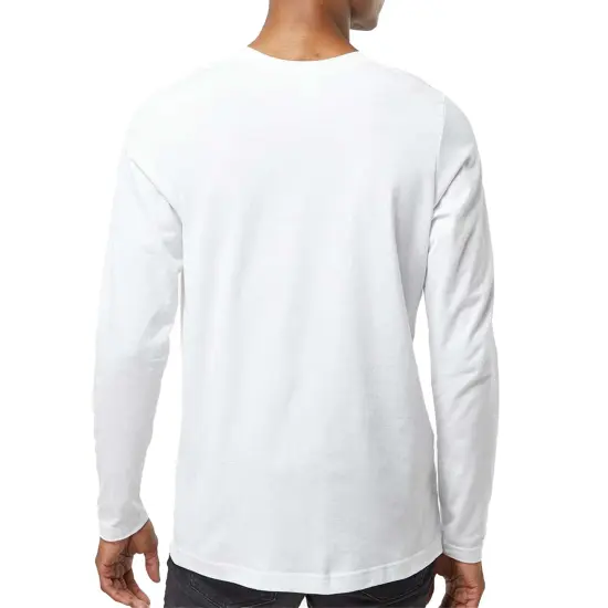 Lat Fine Jersey Long Sleeve T-Shirt, Casual Multicolor Trendy Tee White {2}