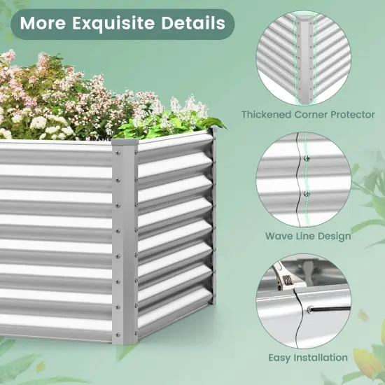 Costway Raised Garden Bed Large Metal Planter Box Kit for Vegetable Herb 6' x 3' x 2' {5}