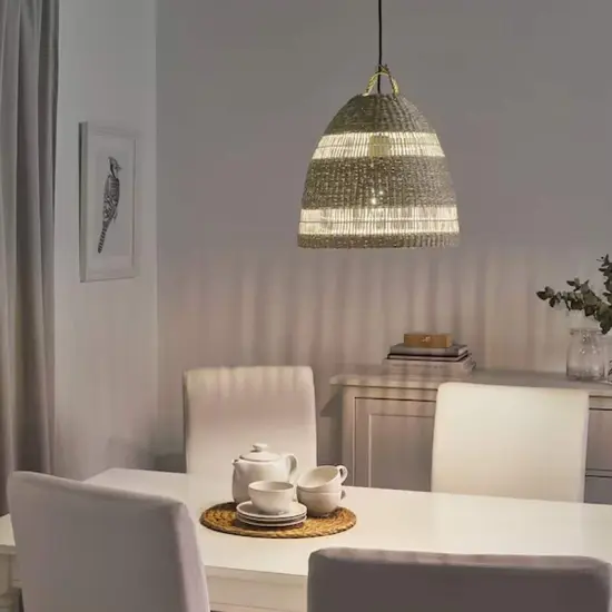 Pendant Lamp Shade Sedge Handmade 14" {1}