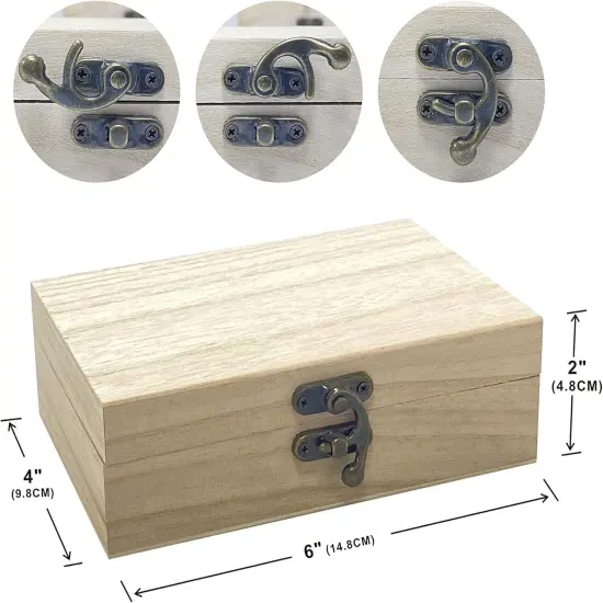8 Pack 6 X 4 X 2 Inch Unfinished Wooden Box {2}