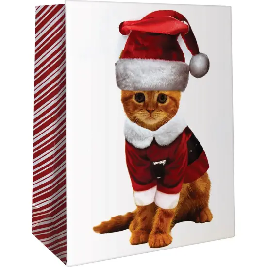 Pack/6: Kitty Christmas Gift Bag - 4 x 2 x 5" {1}