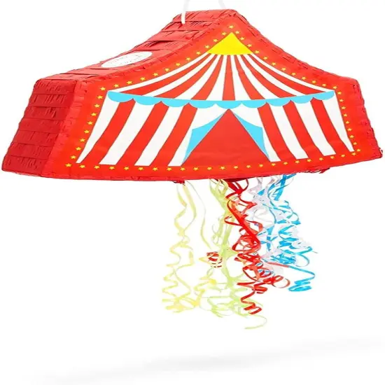 Pull String Circus Pinata - Carnival Theme Party Decorations for Birthday (Small, 16.5 x 3.0 x 13.1 in) {1}