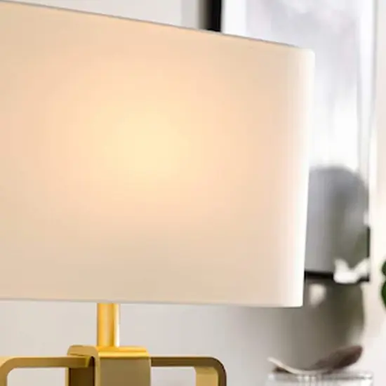 Soft Light And Creates a Warm Table Lamp 19" Brass plated/white {7}