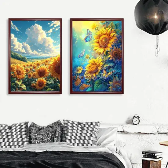 4 Pack Sunflower Diamond Art Kits for Adults 5D Animal Diamond Art Kit for Beginners DIY Paint with Round Full Drill Gem Art Painting for Home Wall Decor (11.8x15.7inch) {5}