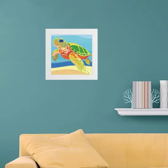 Sea Turtle Diamond Painting Kit for Kids with Wooden Frame, 5D Diamond Art Gem Painting for Beginners, Gem Art Crafts and Gifts for Girls and Boys Ages 4-5-6-7-8-9-10-11-12 (7X7 Inches) {3}