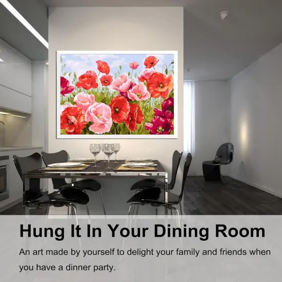 Paint by Numbers Kit for Adults Beginners,20" Wx16 L Canvas for Painting Kits for Adults in Colorful Box Poppy Flowers-BSC001 {3}