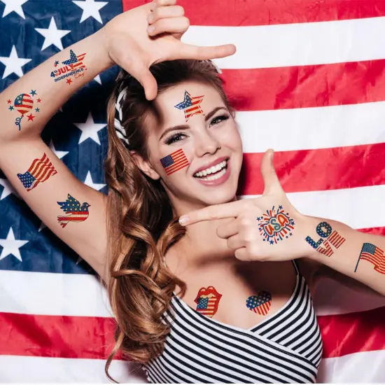 Glitter 4th of July Temporary Tattoos for Kids {2}