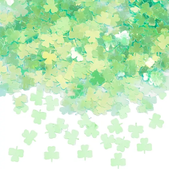 1500pcs/50g Shamrock Confetti Decorations,Iridescent Shamrock Table Confetti Green Glitter Lucky Clover Shamrock Sequin for St. Patrick's Day Party Home Decoration {4}