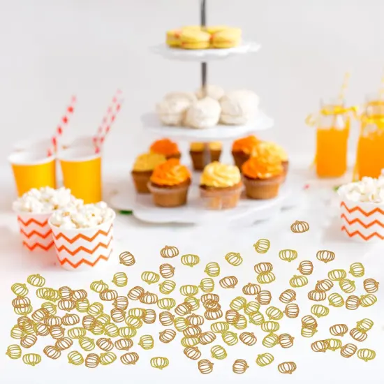 Pumpkin Glitter, Little Pumpkin Baby Shower Table Confetti, Autumn Fall Scatter, Thanksgiving Day, Happy Halloween Table Decorations, 120pcs {3}